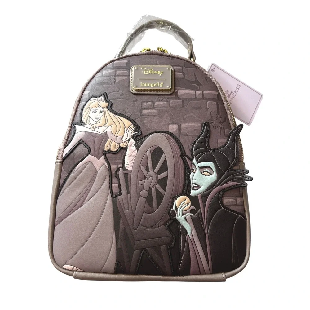 Loungefly Disney Sleeping Beauty Aurora Maleficent Mini Backpack Spindle NWT